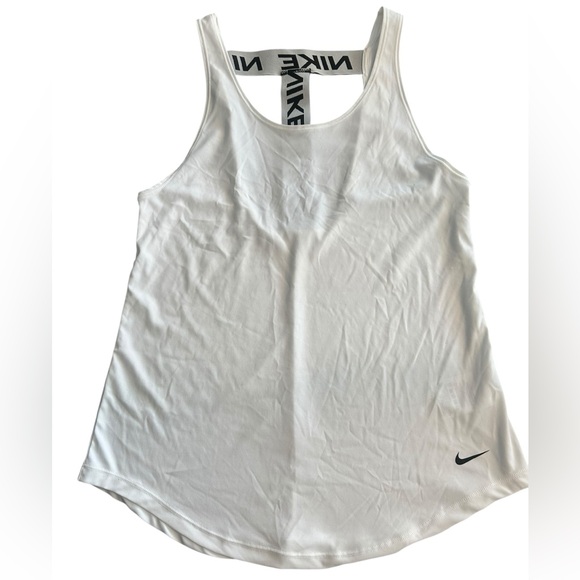 WOMEN'S NIKE DRI FIT VICTORY ELASTIKA TANK TOP DB4626-100 WHITE SZ SMALL - Picture 3 of 7